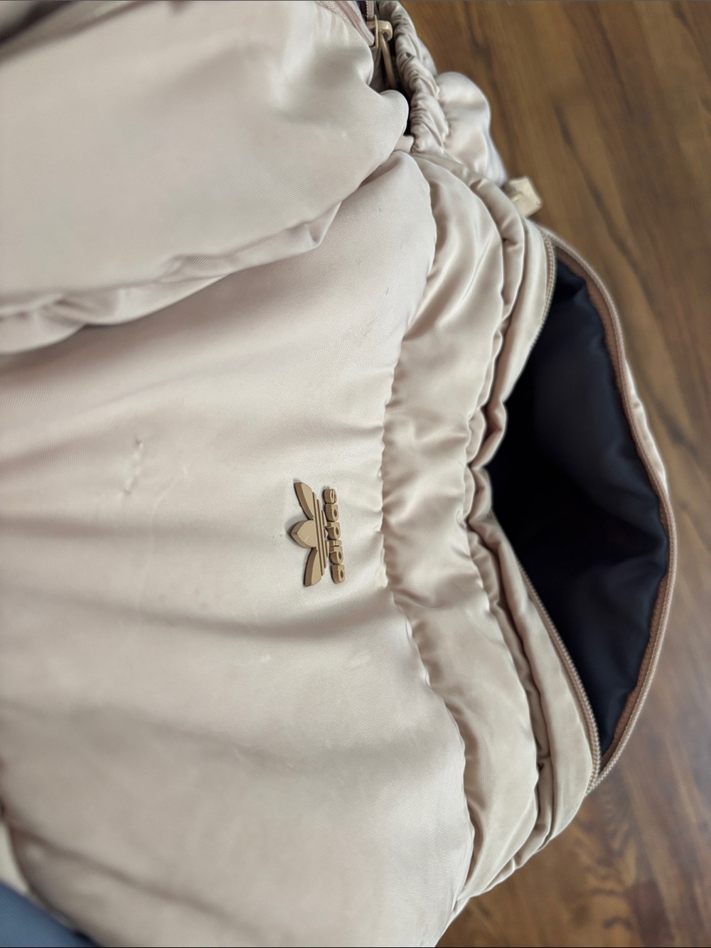 adidas Women's Beige Puffer Mini Backpack - Picture 7 of 7